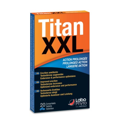 Titan XXL Action prolongée - 20 comprimés - Performances Sexuelles